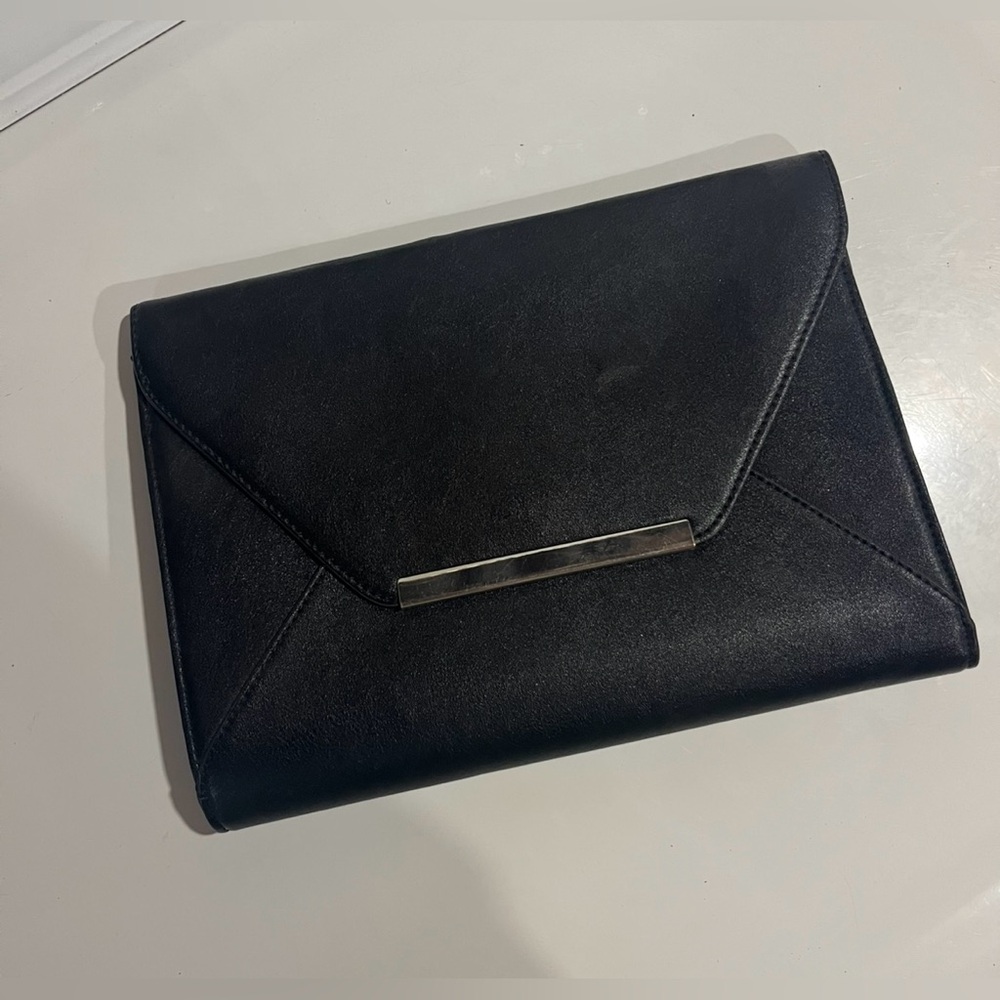 Express Black Clutch with Silver Accent